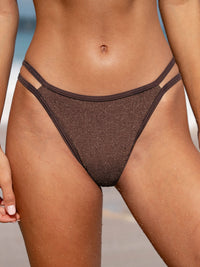 Women Knitted Nylon Bikini Bottoms Dark Coffee Sustainable Bikinis - BERLOOK