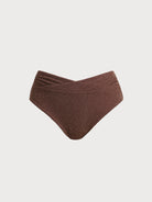 Women Knitted Nylon Bikini Bottoms Dark Coffee Sustainable Plus Size Bikinis - BERLOOK