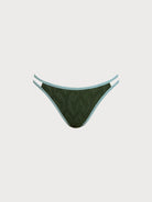 Women Knitted Nylon Bikini Bottoms Dark Green Sustainable Bikinis - BERLOOK