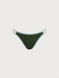 Women Knitted Nylon Bikini Bottoms Dark Green Sustainable Bikinis - BERLOOK