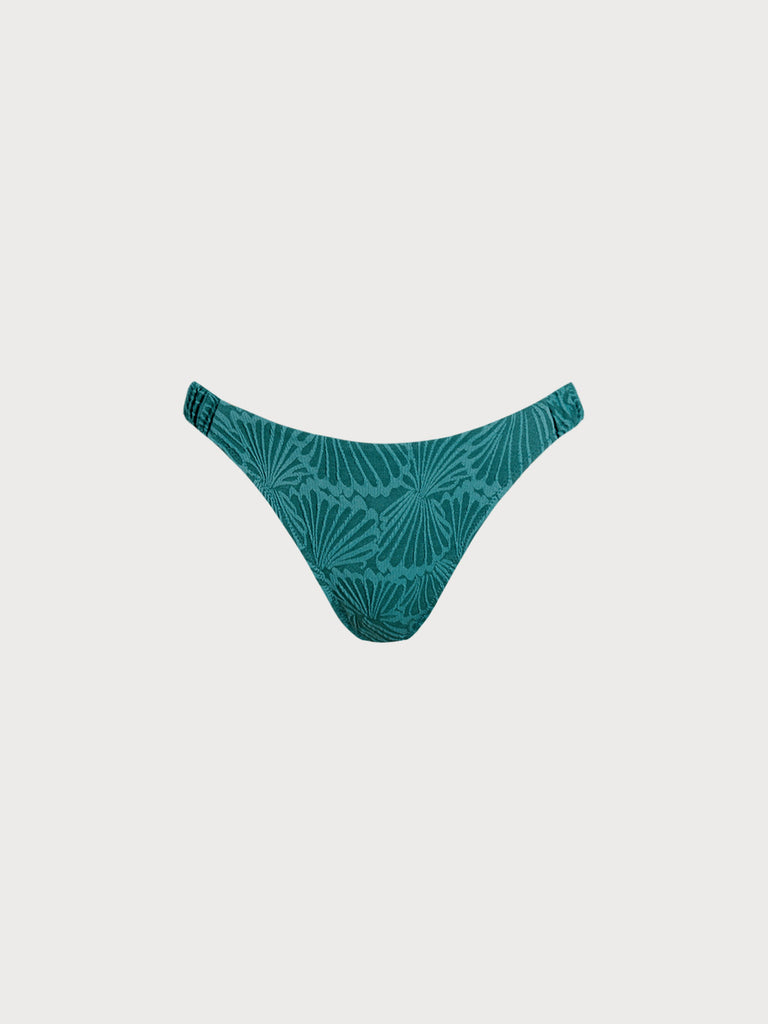 Women Knitted Nylon Bikini Bottoms Dark Green Sustainable Bikinis - BERLOOK
