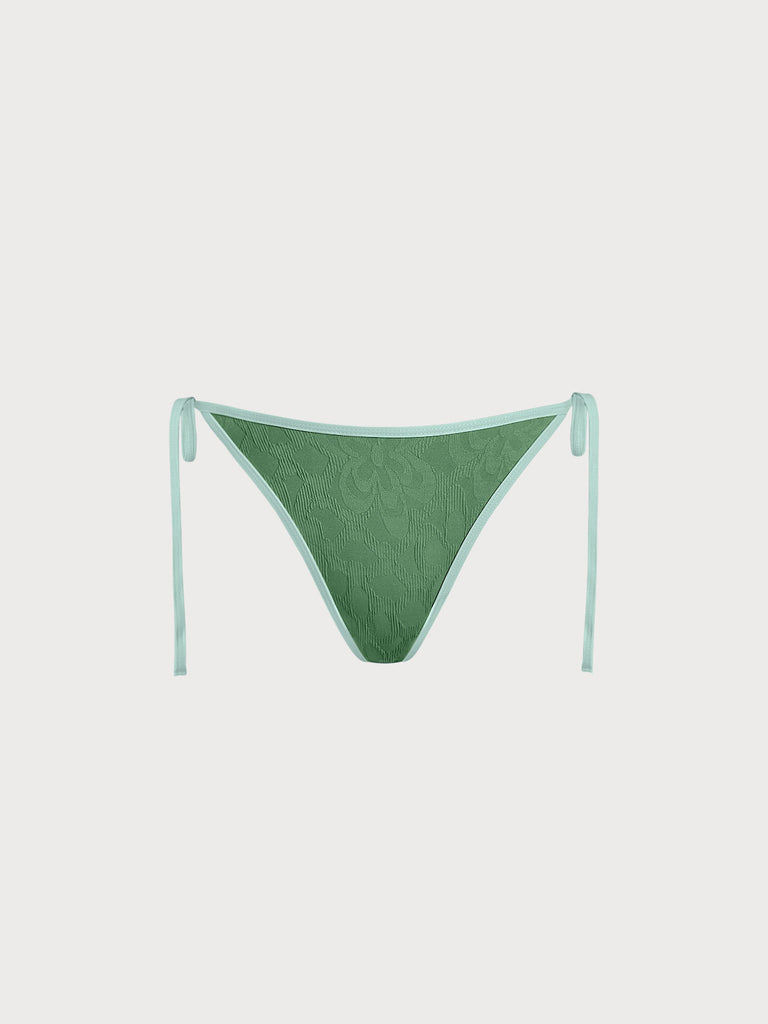 Women Knitted Nylon Bikini bottoms Dark Green Sustainable Bikinis - BERLOOK