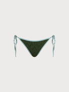 Women Knitted Nylon Bikini Bottoms Dark Green Sustainable Bikinis - BERLOOK