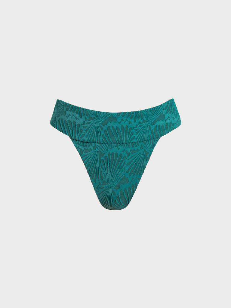 Women Knitted Nylon Bikini Bottoms Dark Green Sustainable Bikinis - BERLOOK