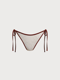 Women Knitted Nylon Bikini Bottoms Off White Sustainable Bikinis - BERLOOK