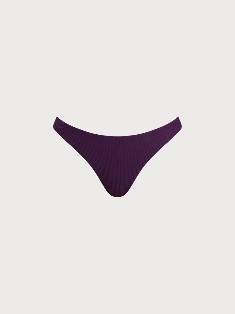 Women Knitted Nylon Bikini Bottoms Purple Sustainable Bikinis - BERLOOK