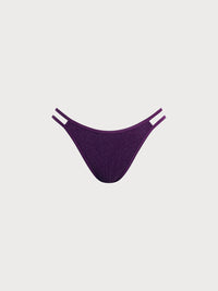 Women Knitted Nylon Bikini Bottoms Purple Sustainable Bikinis - BERLOOK