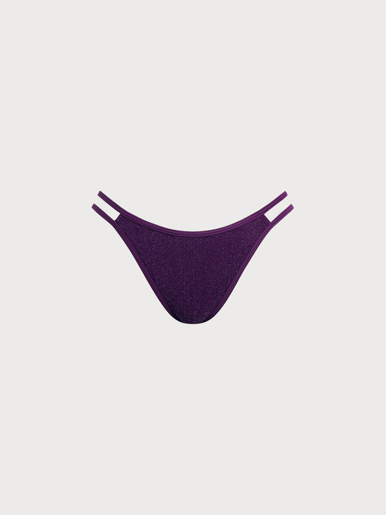 Women Knitted Nylon Bikini Bottoms Purple Sustainable Bikinis - BERLOOK
