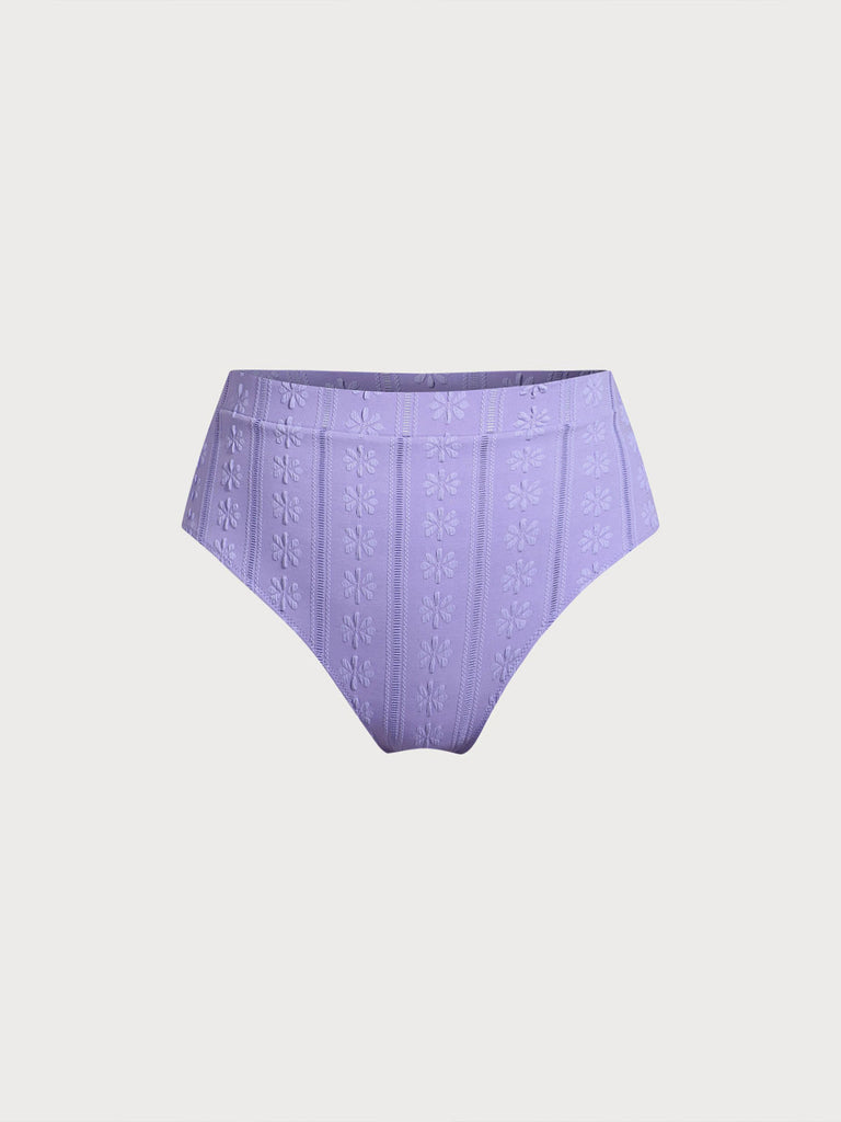 Women Knitted Nylon Bikini Bottoms Purple Sustainable Plus Size Bikinis - BERLOOK