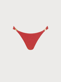 Women Knitted Nylon Bikini Bottoms Red Sustainable Bikinis - BERLOOK