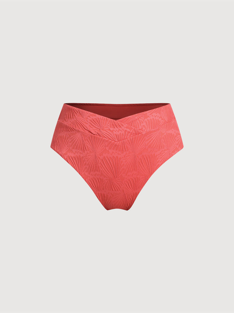 Women Knitted Nylon Bikini Bottoms Red Sustainable Plus Size Bikinis - BERLOOK