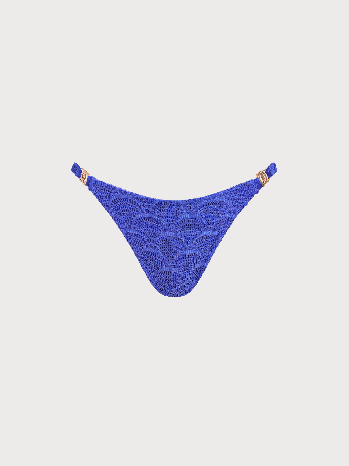Women Knitted Nylon Bikini Bottoms Royal Blue Sustainable Bikinis - BERLOOK