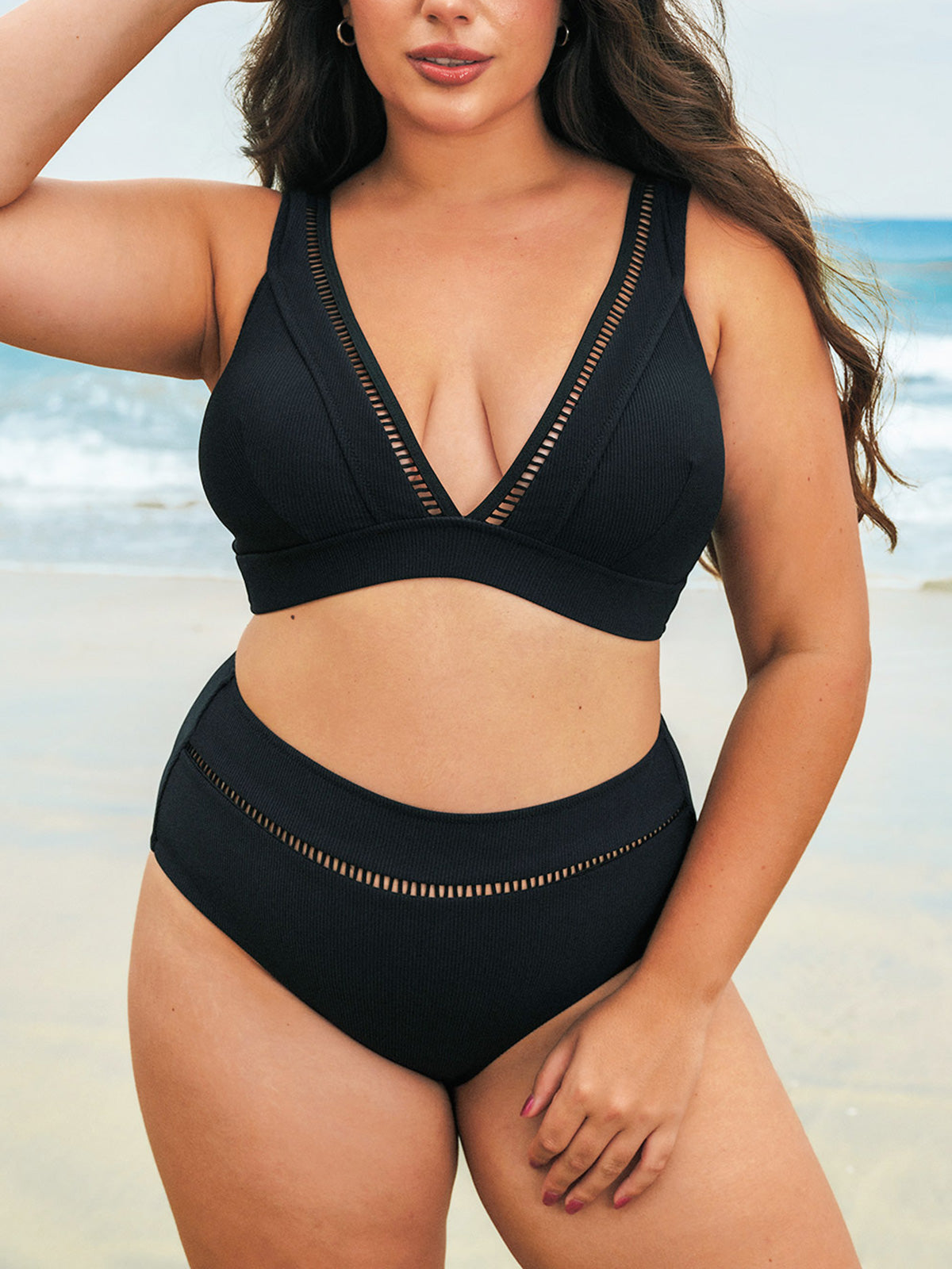 Women Knitted Nylon Bikini Bottoms Sustainable Plus Size Bikinis - BERLOOK