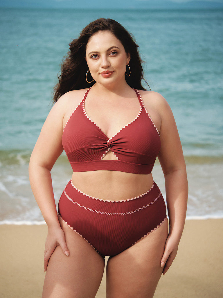 Women Knitted Nylon Bikini Bottoms Sustainable Plus Size Bikinis - BERLOOK