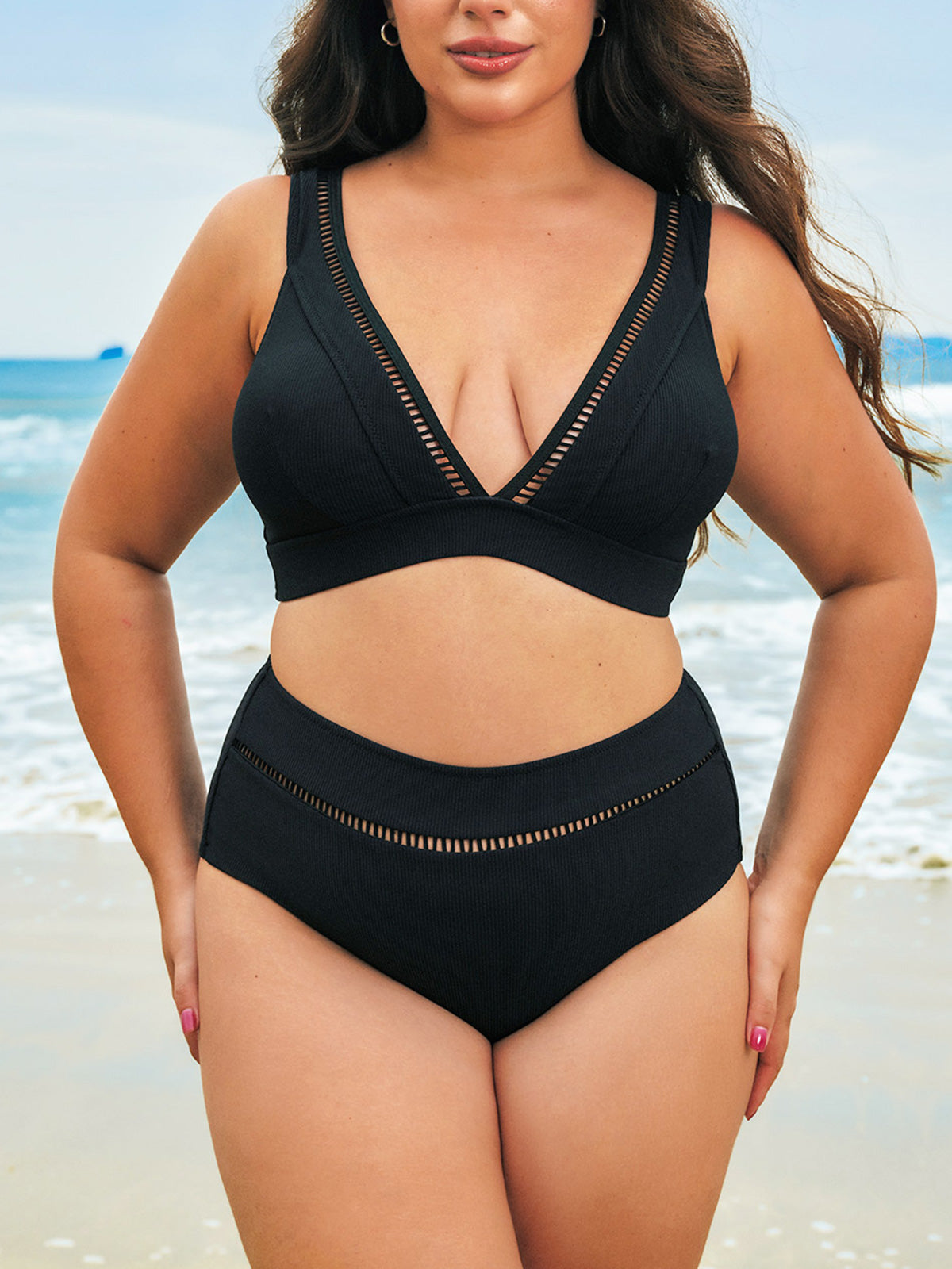 Women Knitted Nylon Bikini Bottoms Sustainable Plus Size Bikinis - BERLOOK