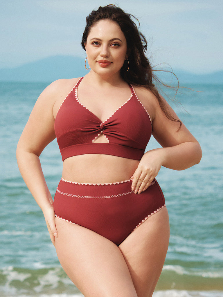 Women Knitted Nylon Bikini Bottoms Sustainable Plus Size Bikinis - BERLOOK