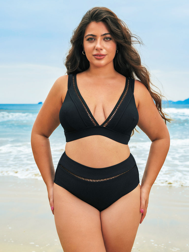 Women Knitted Nylon Bikini Bottoms Sustainable Plus Size Bikinis - BERLOOK