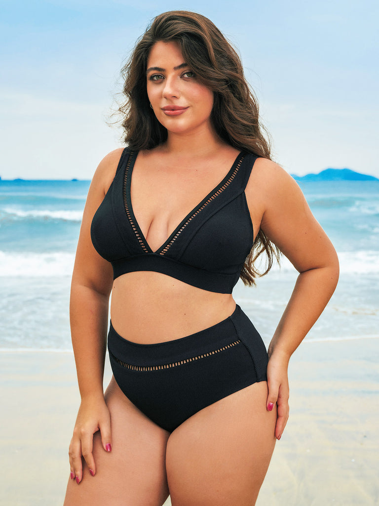 Women Knitted Nylon Bikini Bottoms Sustainable Plus Size Bikinis - BERLOOK