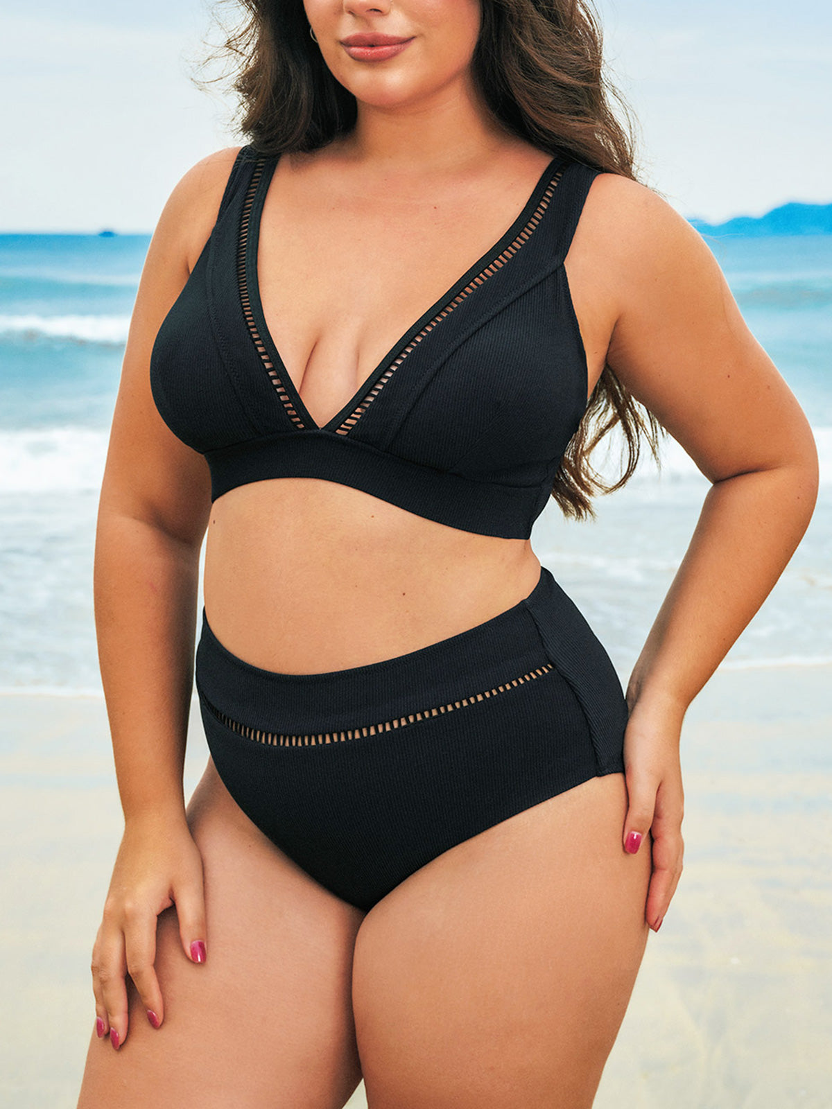 Women Knitted Nylon Bikini Bottoms Sustainable Plus Size Bikinis - BERLOOK