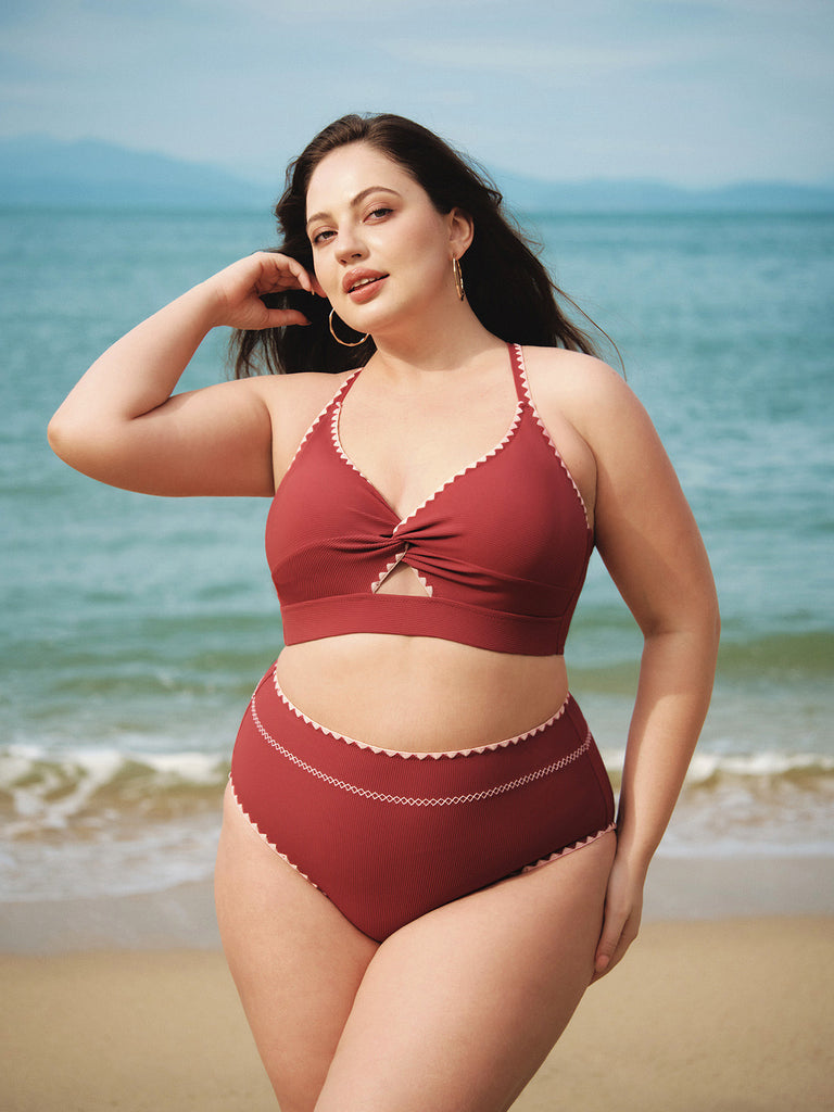 Women Knitted Nylon Bikini Bottoms Sustainable Plus Size Bikinis - BERLOOK