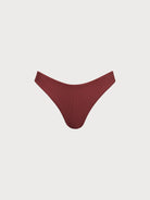 Women Knitted Nylon Bikini Bottoms Wine Red Sustainable Bikinis - BERLOOK