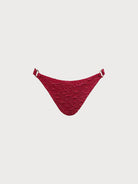 Women Knitted Nylon Bikini Bottoms Wine Red Sustainable Bikinis - BERLOOK