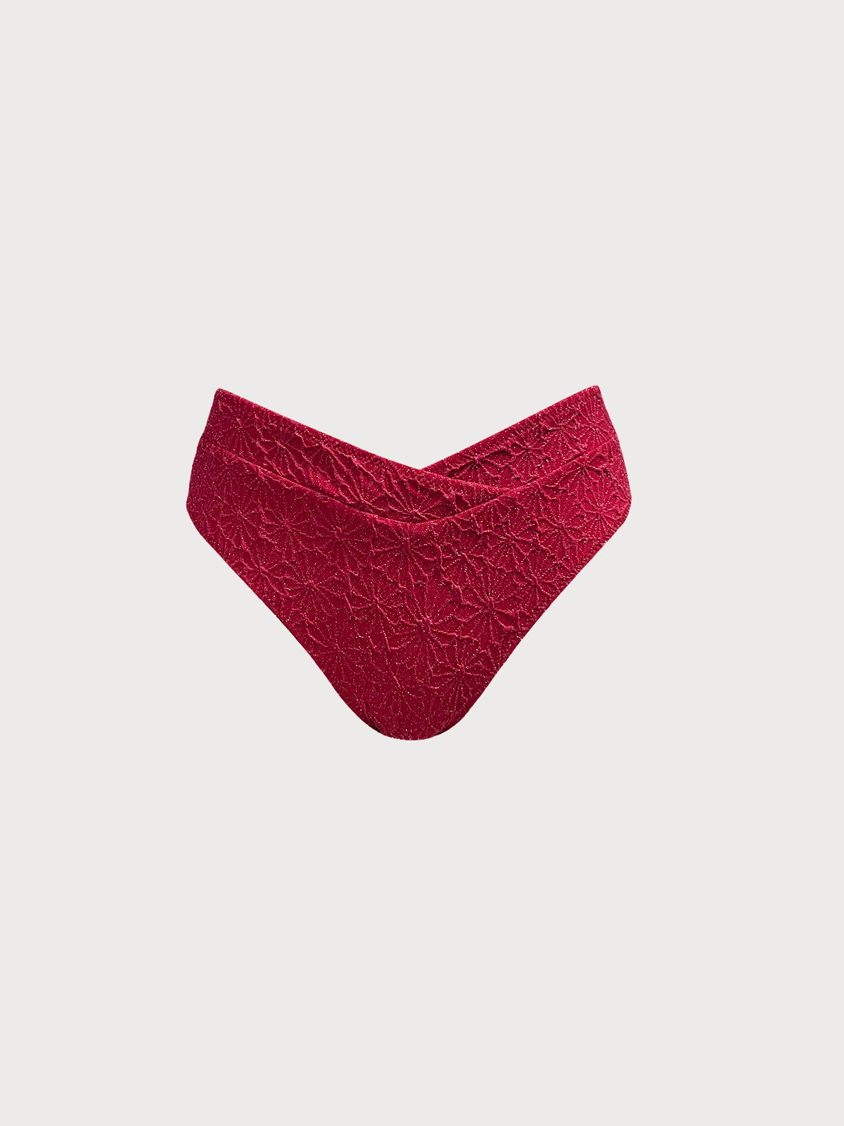 Women Knitted Nylon Bikini Bottoms Wine Red Sustainable Bikinis - BERLOOK