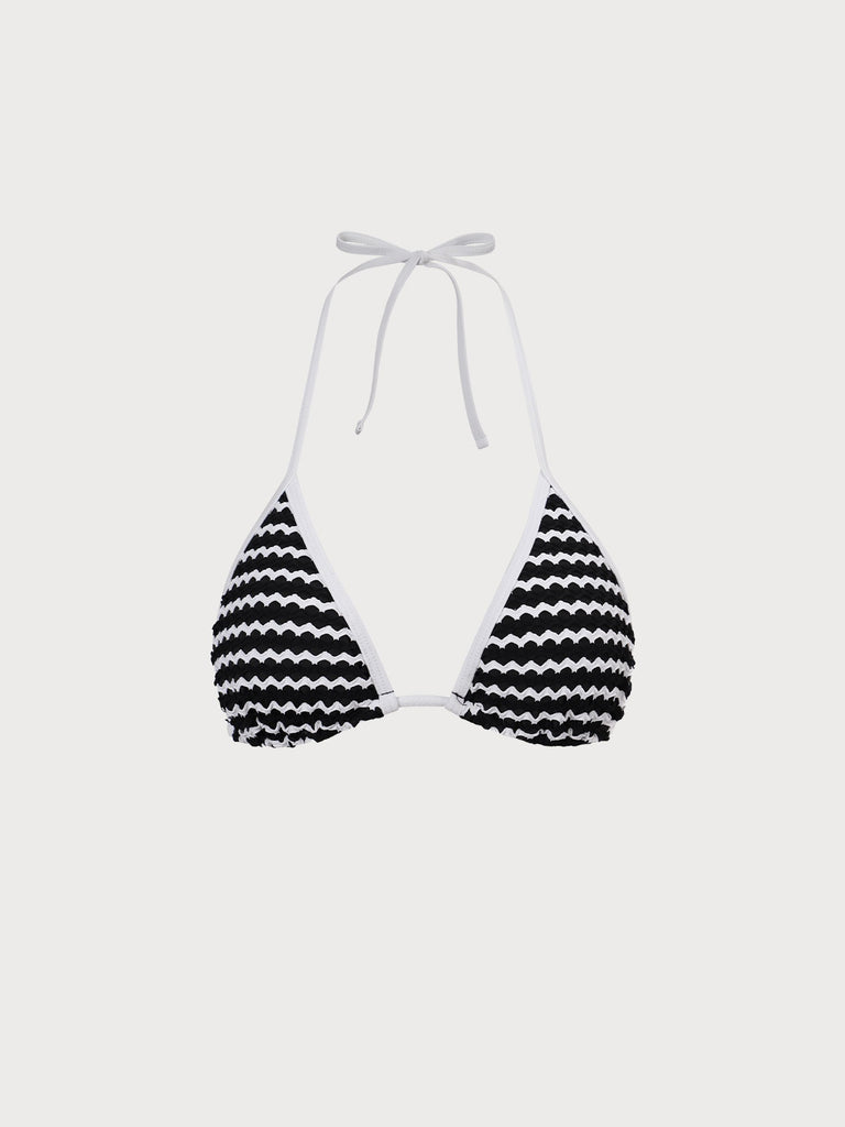 Women Knitted Nylon Bikini Tops Black Sustainable Bikinis - BERLOOK