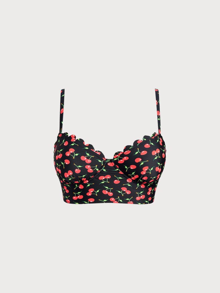 Women Knitted Nylon Bikini Tops Black Sustainable Plus Size Bikinis - BERLOOK