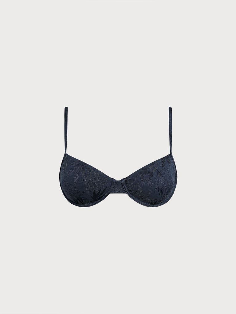 Women Knitted Nylon Bikini Tops Blue Sustainable Bikinis - BERLOOK