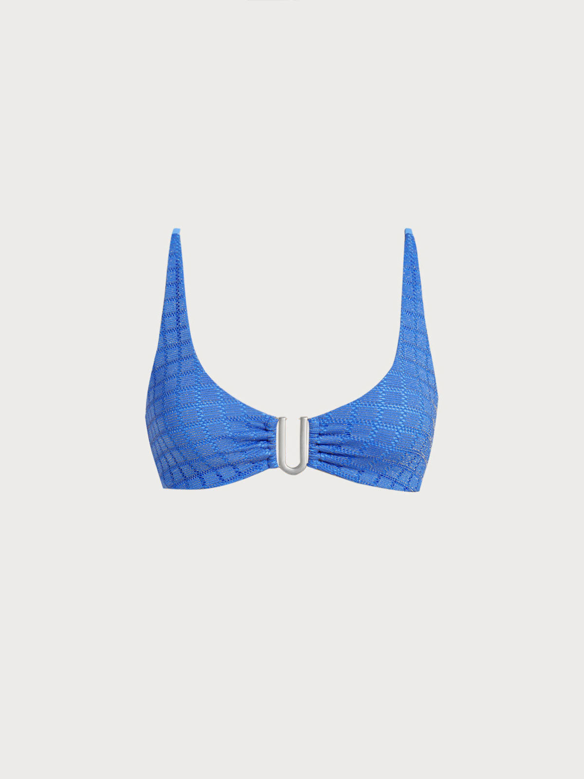 Women Knitted Nylon Bikini Tops Blue Sustainable Bikinis - BERLOOK