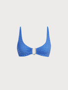 Women Knitted Nylon Bikini Tops Blue Sustainable Bikinis - BERLOOK