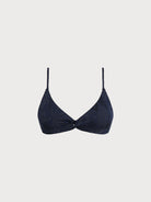 Women Knitted Nylon Bikini Tops Blue Sustainable Bikinis - BERLOOK