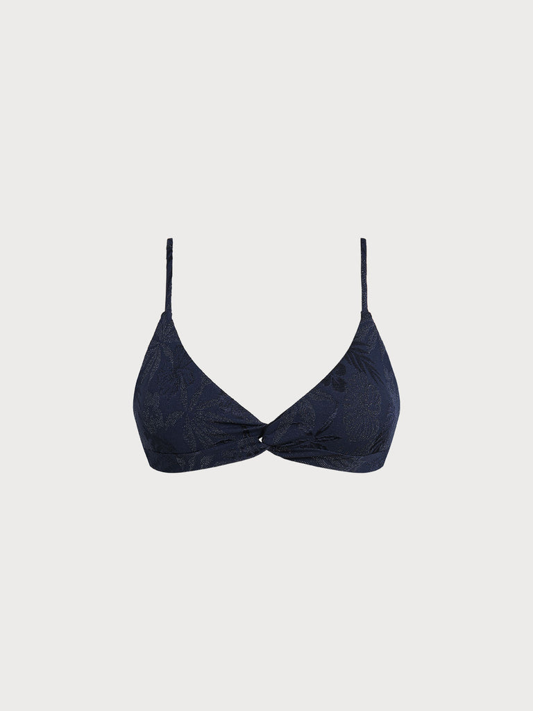 Women Knitted Nylon Bikini Tops Blue Sustainable Bikinis - BERLOOK