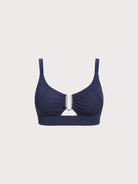 Women Knitted Nylon Bikini Tops Blue Sustainable Plus Size Bikinis - BERLOOK