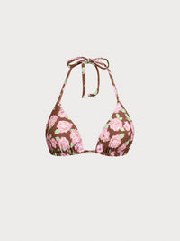 Women Knitted Nylon Bikini Tops Brown Sustainable Bikinis - BERLOOK