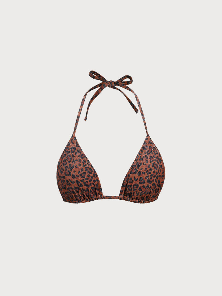 Women Knitted Nylon Bikini Tops Dark Coffee Sustainable Bikinis - BERLOOK