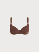 Women Knitted Nylon Bikini Tops Dark Coffee Sustainable Bikinis - BERLOOK