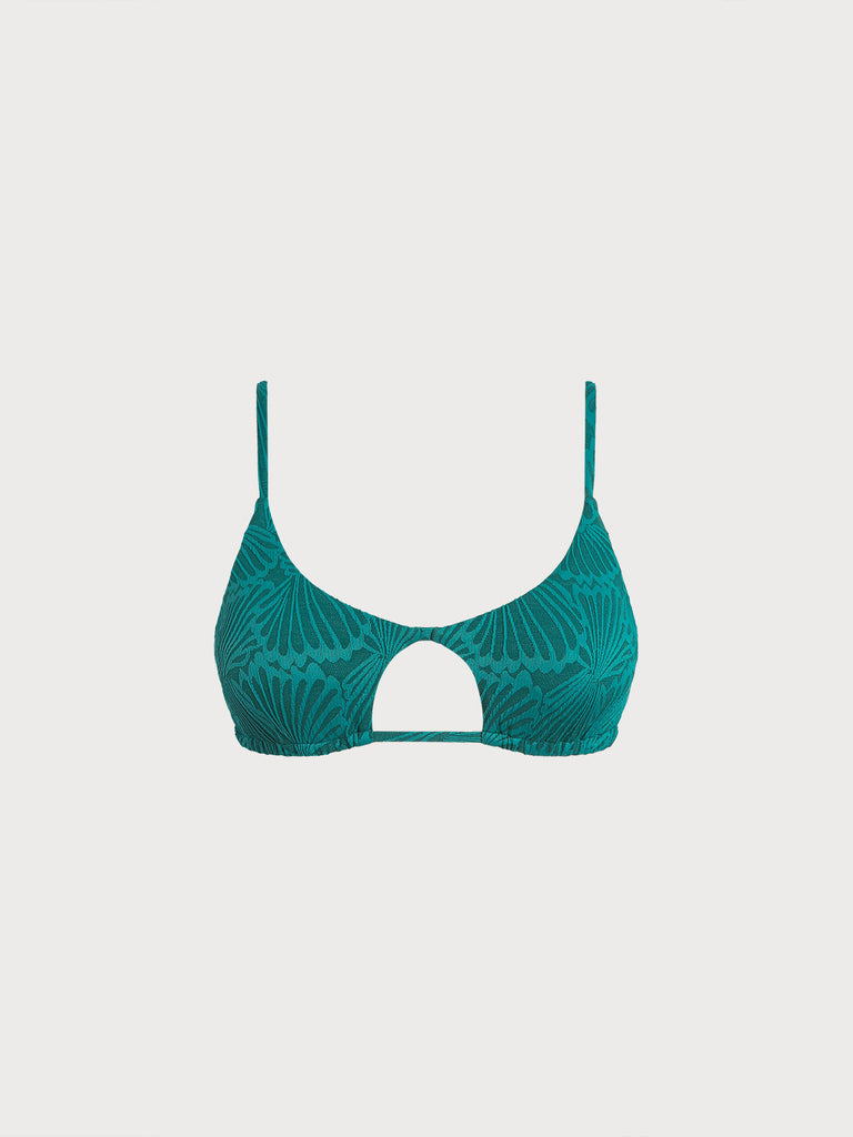 Women Knitted Nylon Bikini Tops Dark Green Sustainable Bikinis - BERLOOK