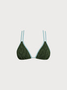 Women Knitted Nylon Bikini Tops Dark Green Sustainable Bikinis - BERLOOK