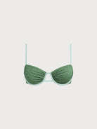 Women Knitted Nylon Bikini Tops Dark Green Sustainable Bikinis - BERLOOK