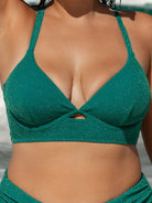 Women Knitted Nylon Bikini Tops Green Sustainable Plus Size Bikinis - BERLOOK