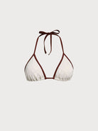 Women Knitted Nylon Bikini Tops Off White Sustainable Bikinis - BERLOOK