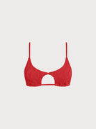 Women Knitted Nylon Bikini Tops Red Sustainable Bikinis - BERLOOK