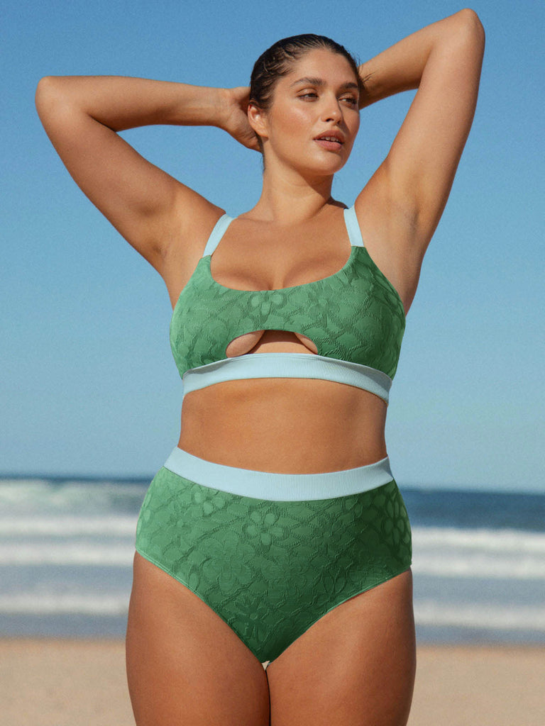 Women Knitted Nylon Bikini Tops Sustainable Plus Size Bikinis - BERLOOK