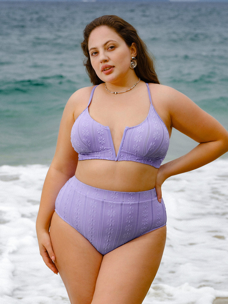 Women Knitted Nylon Bikini Tops Sustainable Plus Size Bikinis - BERLOOK