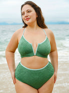 Women Knitted Nylon Bikini Tops Sustainable Plus Size Bikinis - BERLOOK