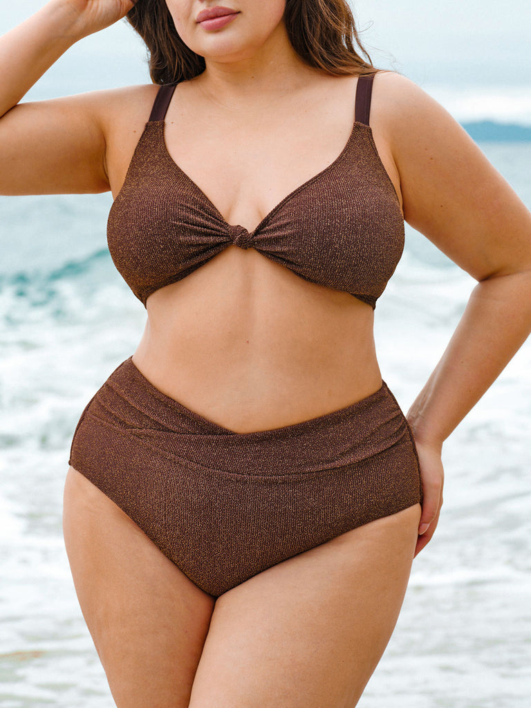 Women Knitted Nylon Bikini Tops Sustainable Plus Size Bikinis - BERLOOK