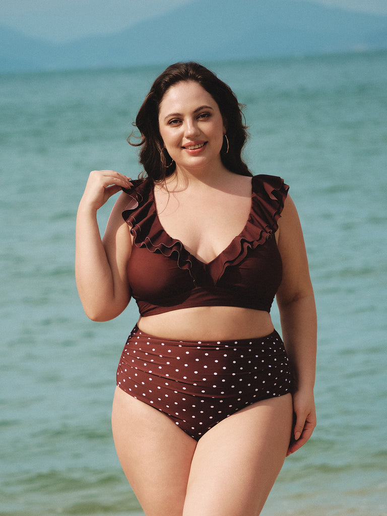 Women Knitted Nylon Bikini Tops Sustainable Plus Size Bikinis - BERLOOK