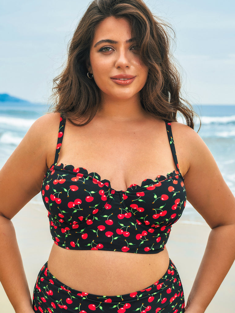 Women Knitted Nylon Bikini Tops Sustainable Plus Size Bikinis - BERLOOK